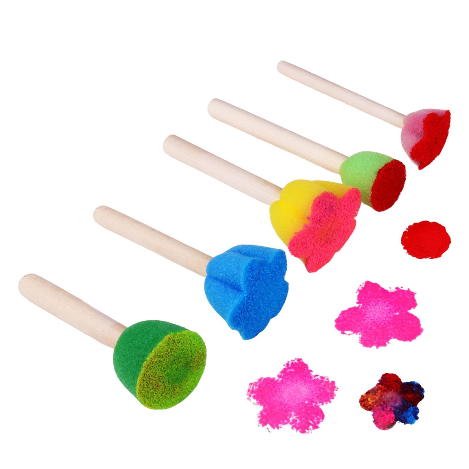 Art Craft Preschool - 5개 재사용 가능한 어린이 페인트 스펀지,