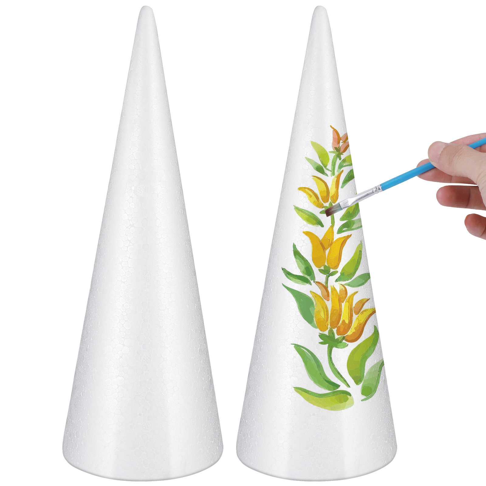 Art Craft Preschool - 2Pcs 거품 콘 모양 폴리스티렌 DIY