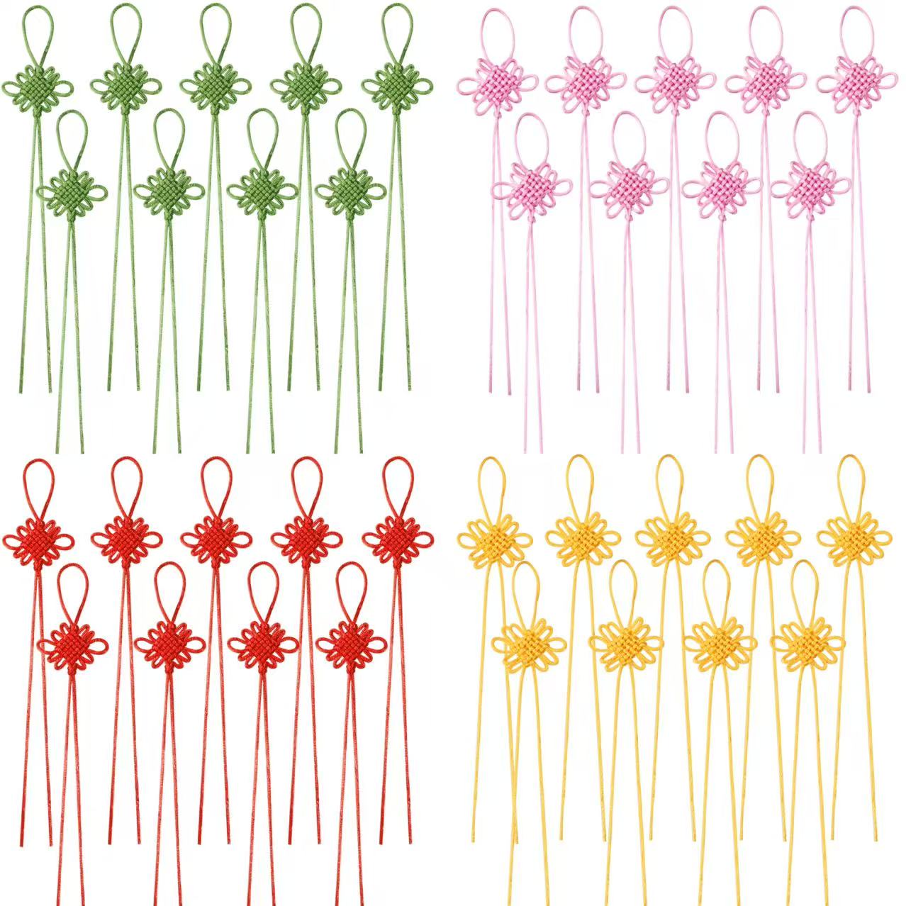 Art Craft Activity - 10개입 컬러풀한 중국 매듭 폴리에스터 중국