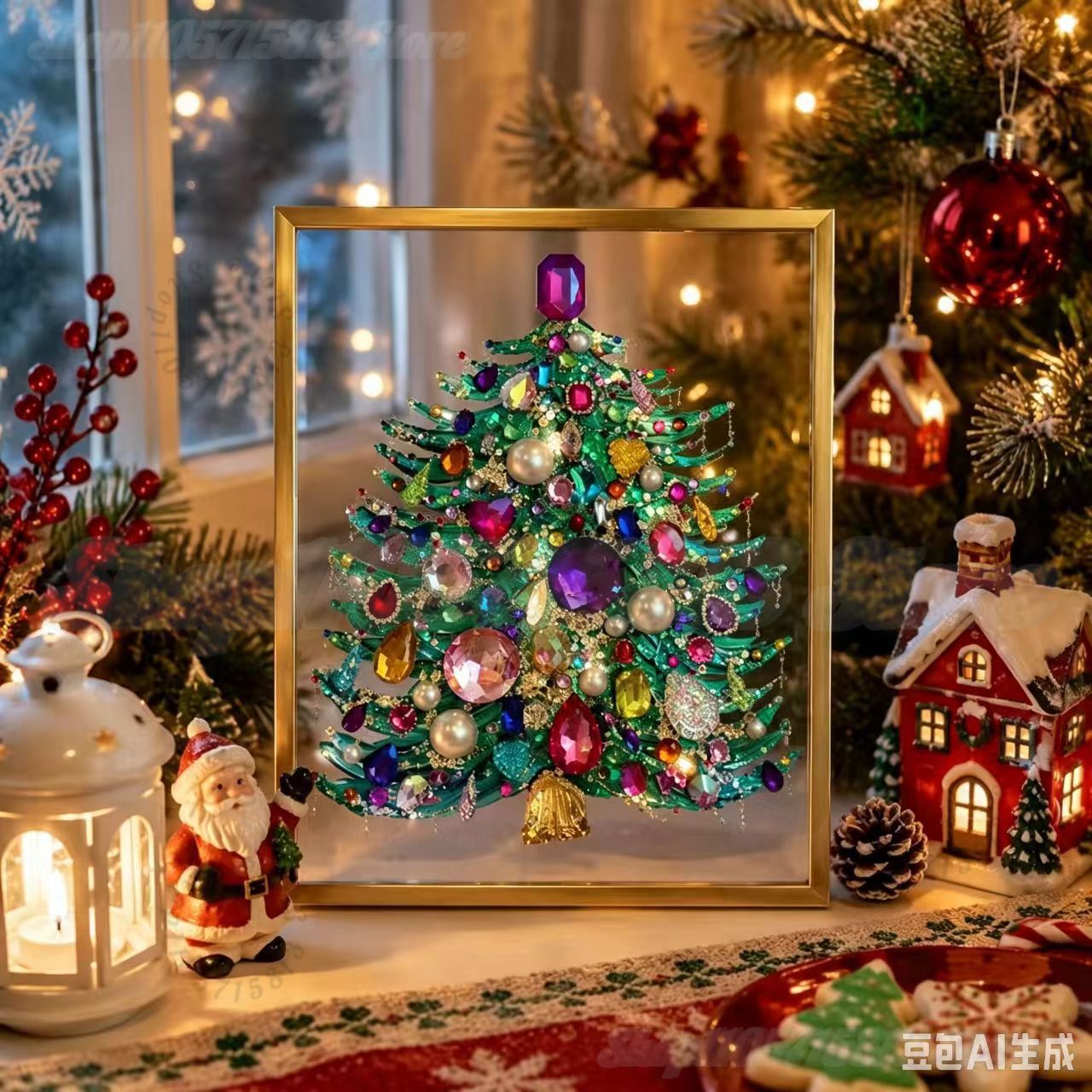 Art And Craft Xmas Tree - DIY 보석 장식 크리스마스 트리 아트