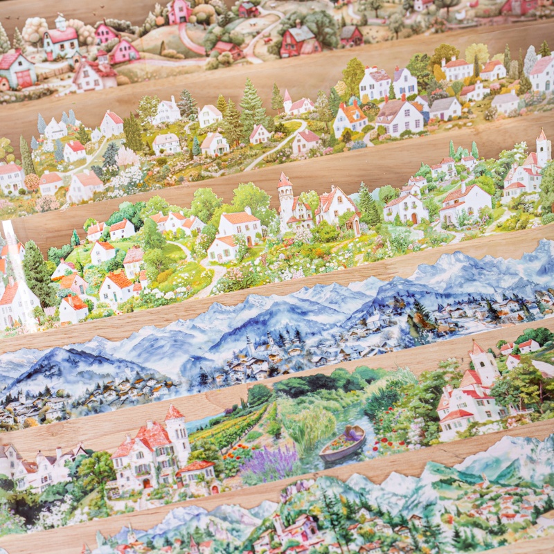 Art Craft Notebook - 6롤 6cm×200cm 마을 테마 테이프 펫