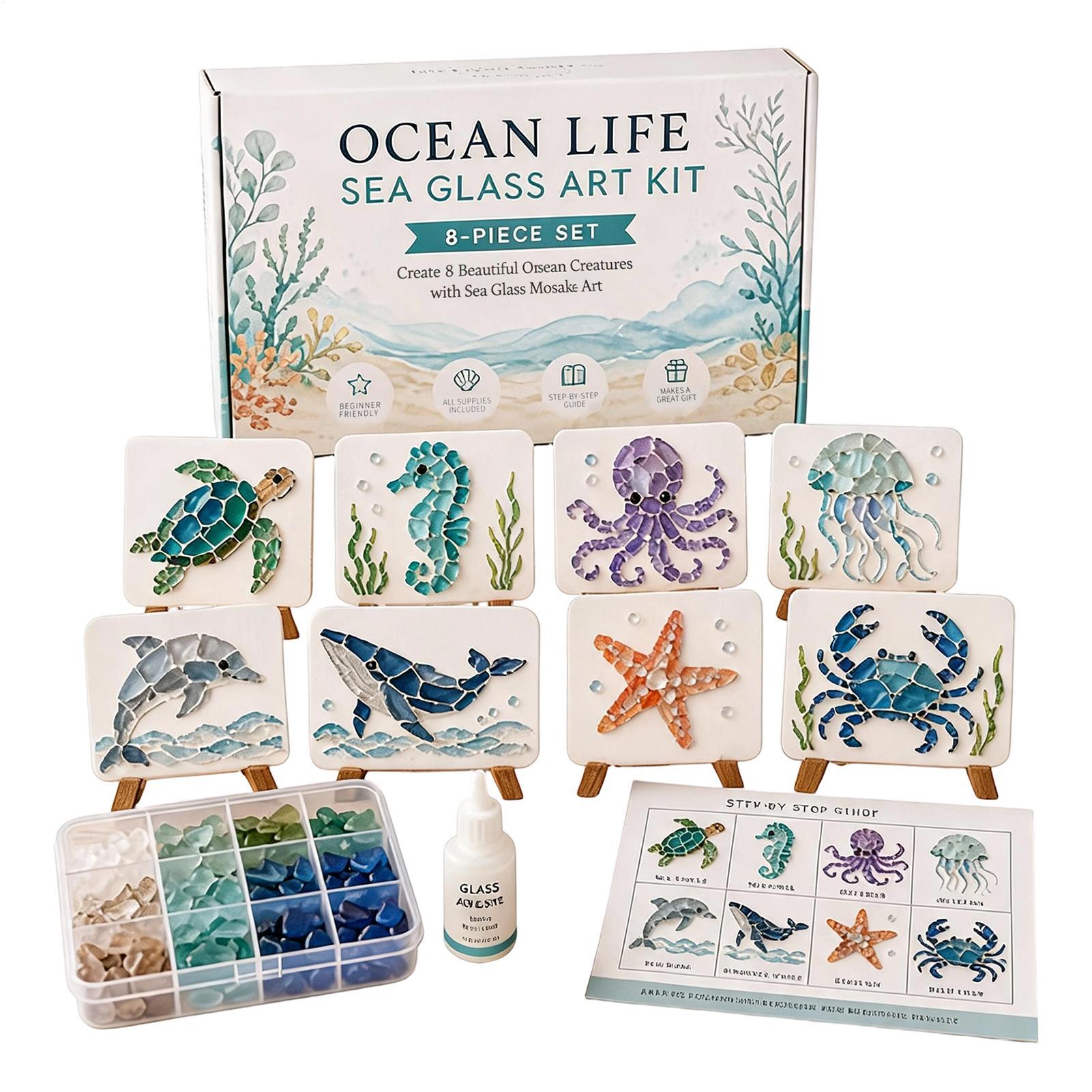 Art Craft Gifts For Adults - 1개 해양 생물 바다 유리 모자이크