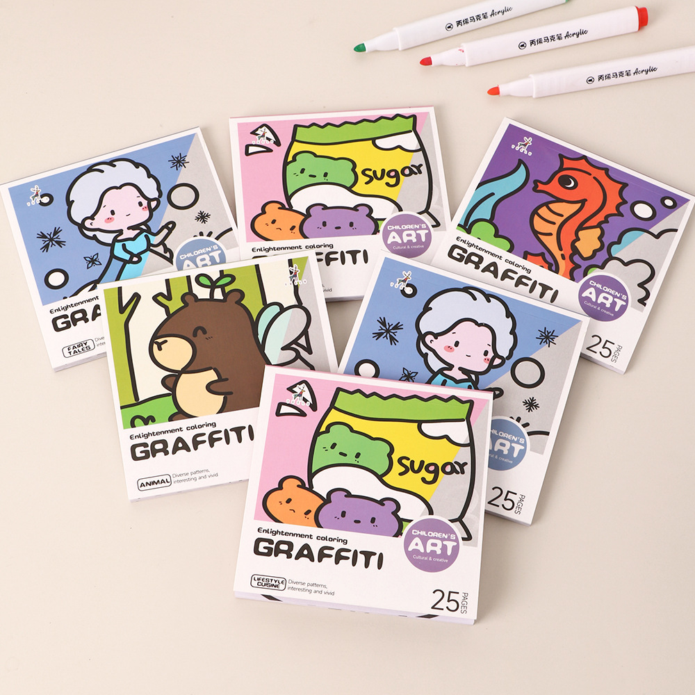 만화 편리한 색칠하기 책 25 시트 미니 수채화 색칠하 - Art Craft Notebook 리뷰 및 가격