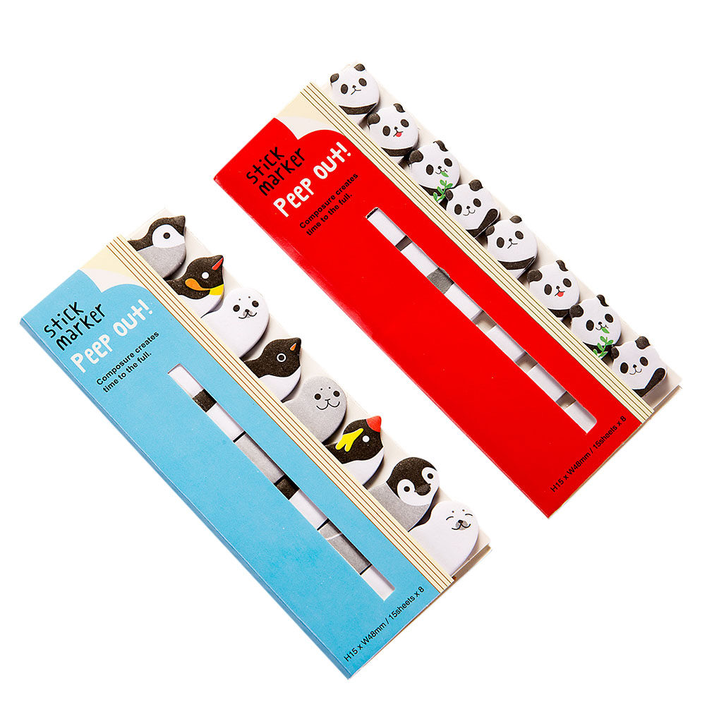 2Pcs 모듬 귀여운 동물 페이지 플래그 셀프 스틱 메 - Art Craft Notebook 리뷰 및 가격