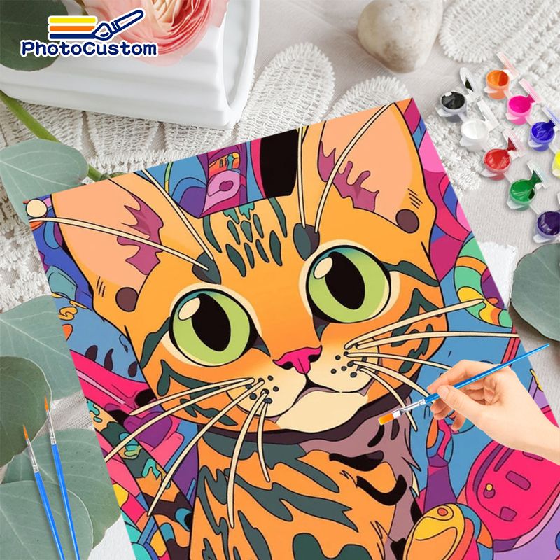 포토커스텀 생강색 고양이 숫자 그림 그리기 홈데코 미술 - Art Craft Easy Ideas 리뷰 및 가격