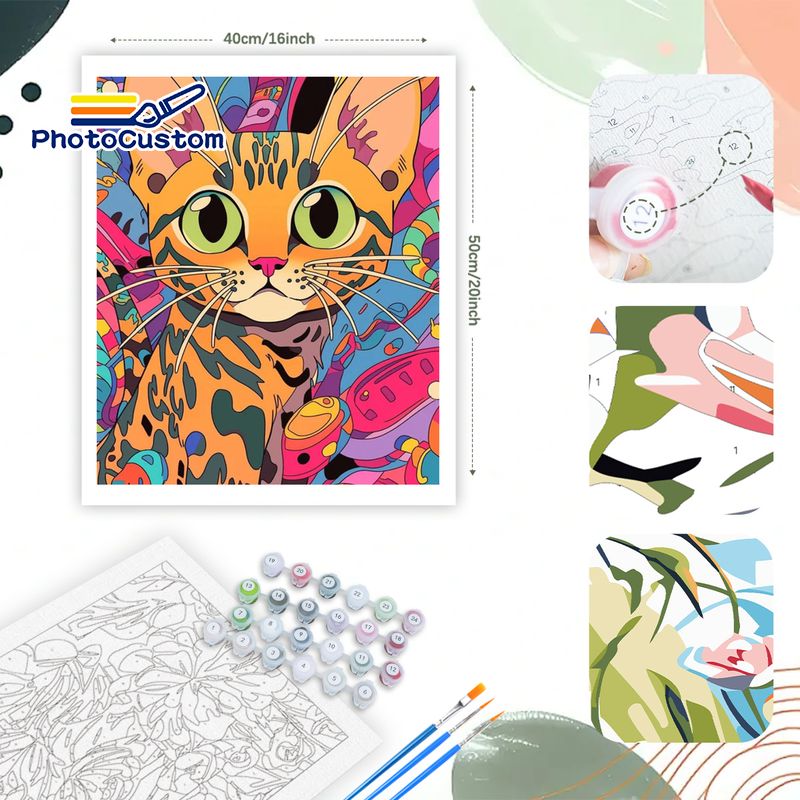 포토커스텀 생강색 고양이 숫자 그림 그리기 홈데코 미술 - Art Craft Easy Ideas 리뷰 및 가격