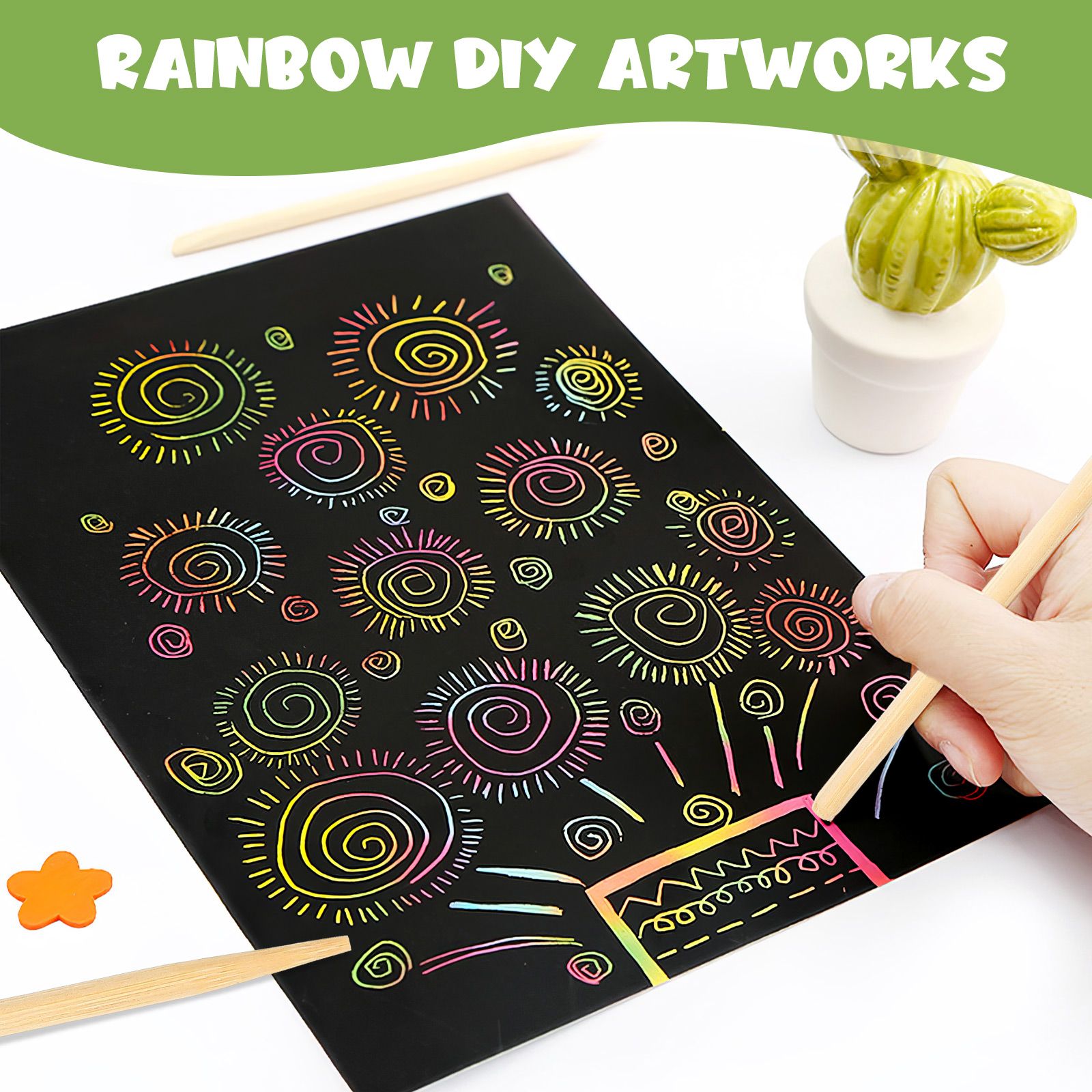 30 Pcs 나무 스크래치 그림 대나무 펜 왁스 스틱  - Art Craft Stick 리뷰 및 가격