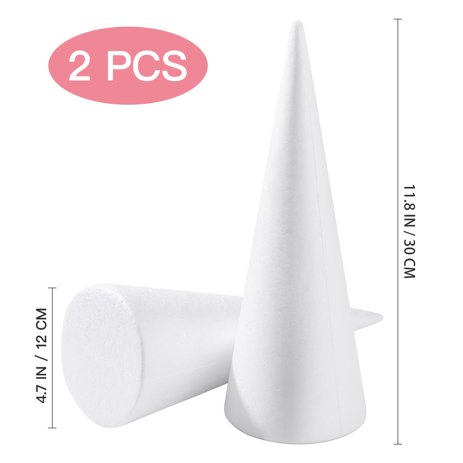 2Pcs 거품 콘 모양 폴리스티렌 DIY 공예 용품 파 - Art Craft Preschool 리뷰 및 가격