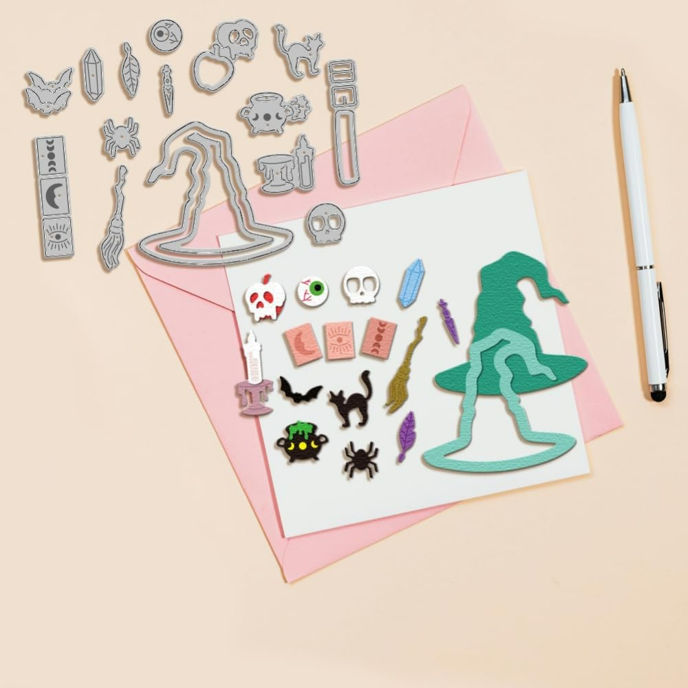 DIY 스크랩북용 마녀 모자 커팅 다이 금속 마녀 축제 - Art Craft Activity 리뷰 및 가격