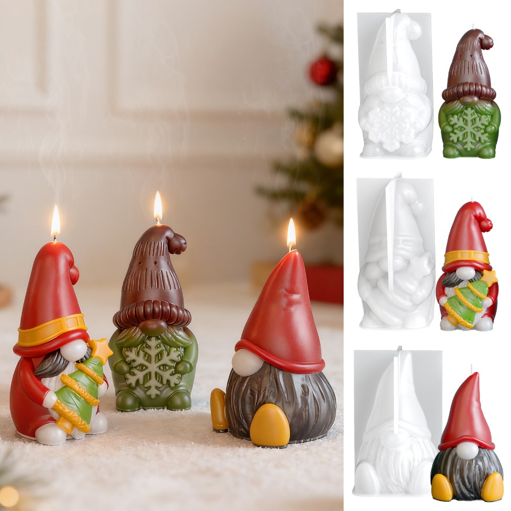크리스마스 난쟁이 실리콘 캔들 몰드 DIY 인형 크리스 - Art And Craft Xmas Tree 리뷰 및 가격
