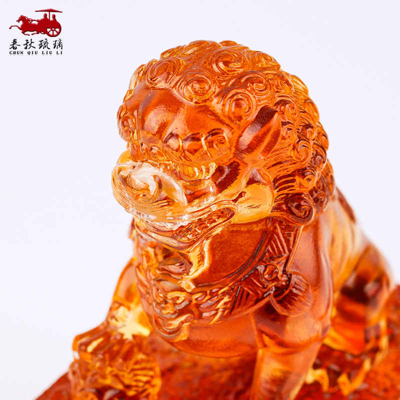 컬러 유약 사자 도장 장식, 공부 가정 장식 공예품,  - Art Craft Lion 리뷰 및 가격
