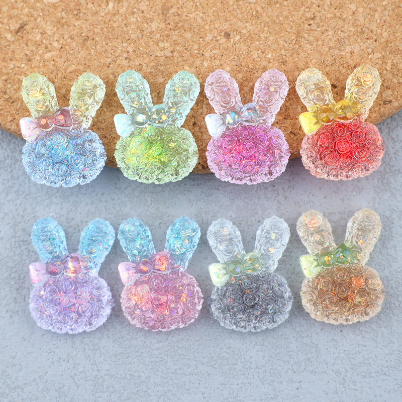 5PCS 18*25mm 빛나는 그라데이션 토끼 수지 카 - Art Craft Activity 리뷰 및 가격