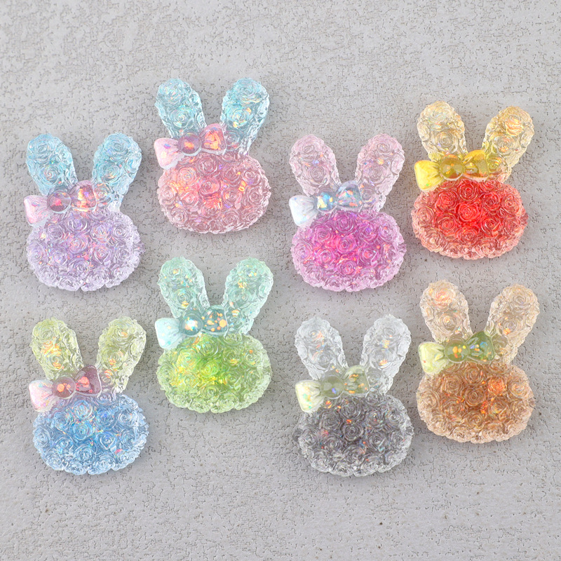 5PCS 18*25mm 빛나는 그라데이션 토끼 수지 카 - Art Craft Activity 리뷰 및 가격
