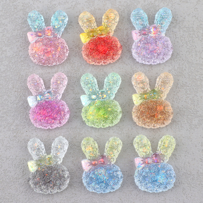 5PCS 18*25mm 빛나는 그라데이션 토끼 수지 카 - Art Craft Activity 리뷰 및 가격