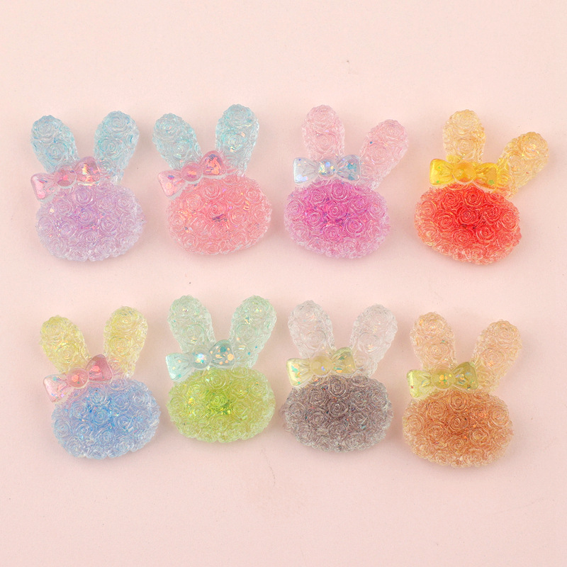5PCS 18*25mm 빛나는 그라데이션 토끼 수지 카 - Art Craft Activity 리뷰 및 가격