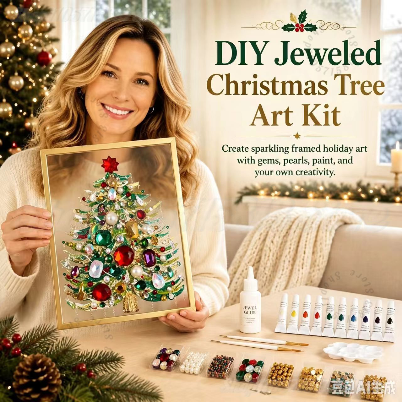 DIY 보석 장식 크리스마스 트리 아트 키트, 보석 진 - Art And Craft Xmas Tree 리뷰 및 가격
