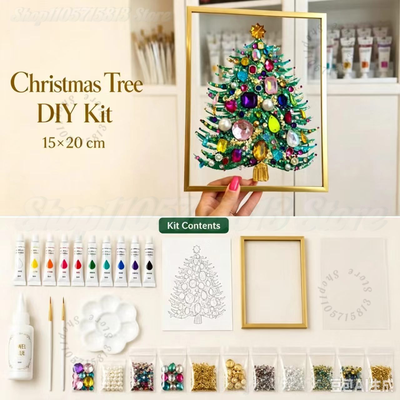 DIY 보석 장식 크리스마스 트리 아트 키트, 보석 진 - Art And Craft Xmas Tree 리뷰 및 가격