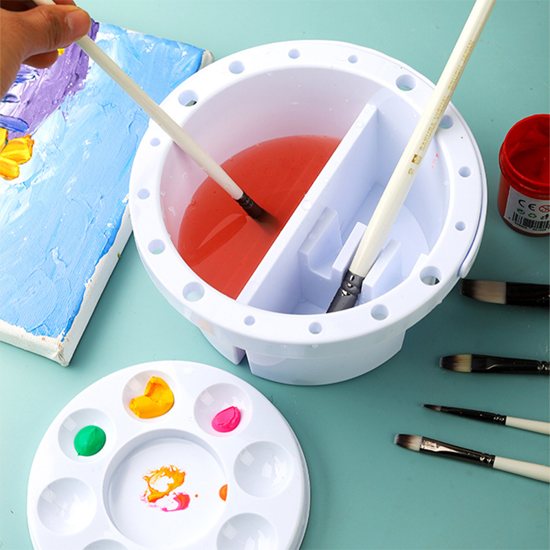 팔레트 뚜껑이 있는 쓰리인원 브러시 와셔 버킷, 페인팅 - Watercolor Brush Pen 리뷰 및 가격