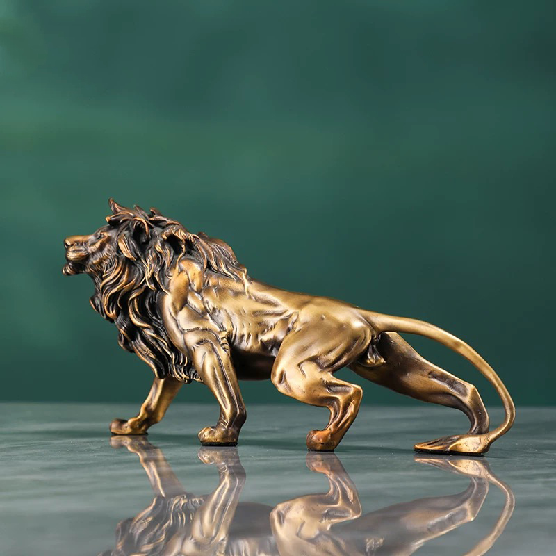 구리 사자 조각 장식품, 황동 공예품, 사무실 데스크탑 - Art Craft Lion 리뷰 및 가격