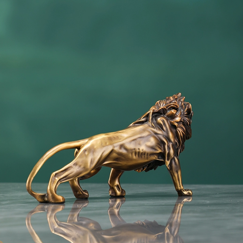 구리 사자 조각 장식품, 황동 공예품, 사무실 데스크탑 - Art Craft Lion 리뷰 및 가격