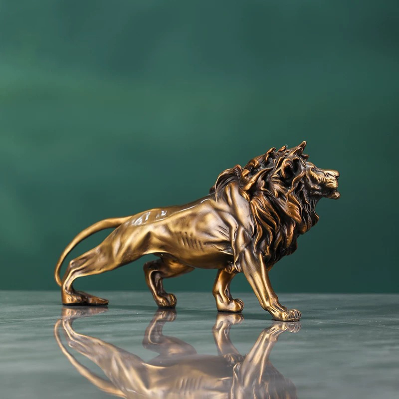 구리 사자 조각 장식품, 황동 공예품, 사무실 데스크탑 - Art Craft Lion 리뷰 및 가격