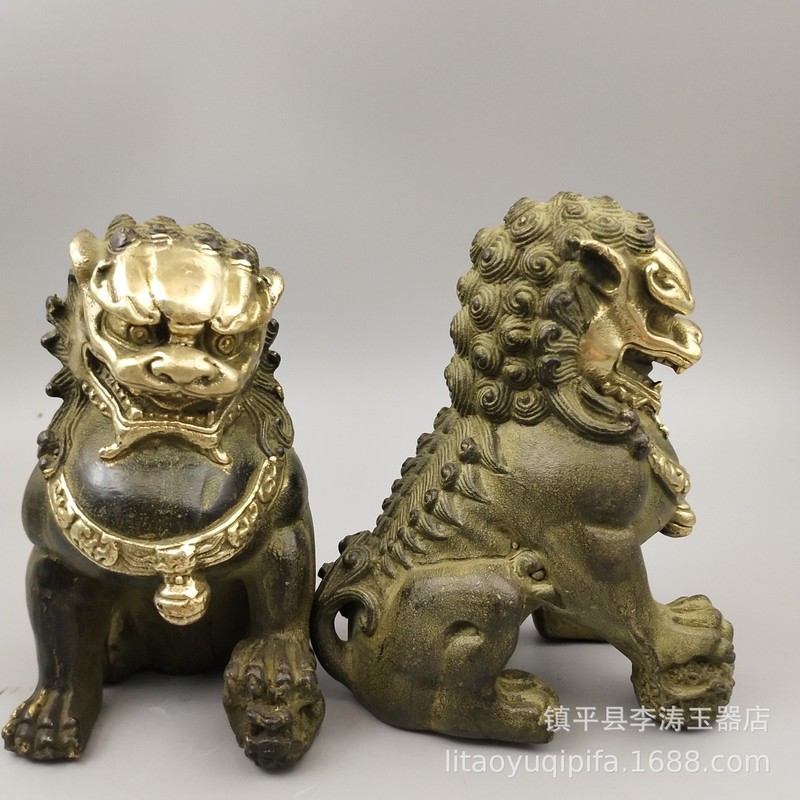 황동 이중귀 구리 종, 장식용 수집품, 가정 장식 공예 - Art Craft Lion 리뷰 및 가격