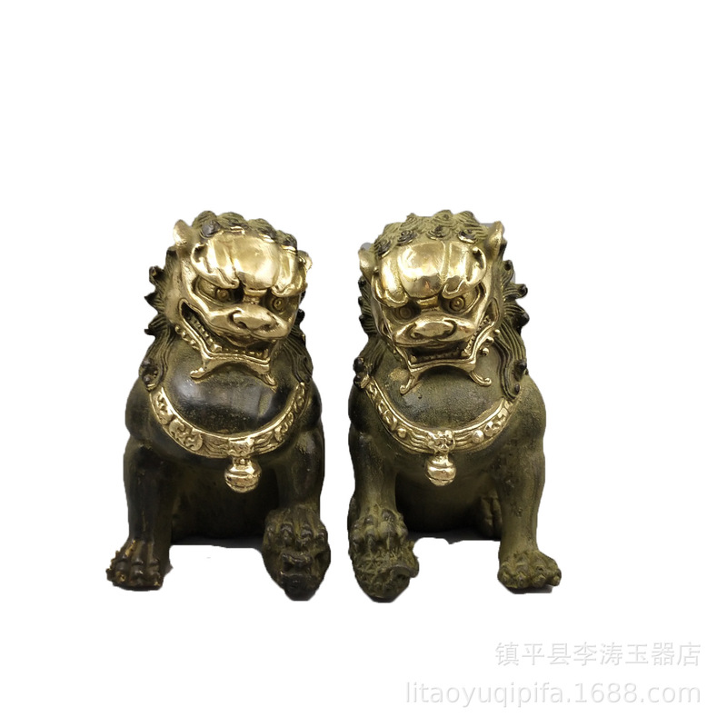 황동 이중귀 구리 종, 장식용 수집품, 가정 장식 공예 - Art Craft Lion 리뷰 및 가격