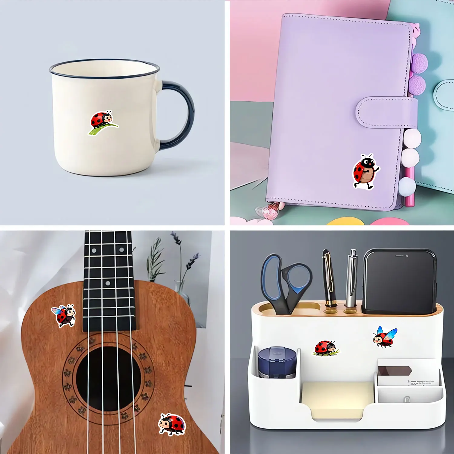 1롤(500개)10개 불규칙한 만화 무당벌레 스티커 2 - Art Craft Ladybug 리뷰 및 가격